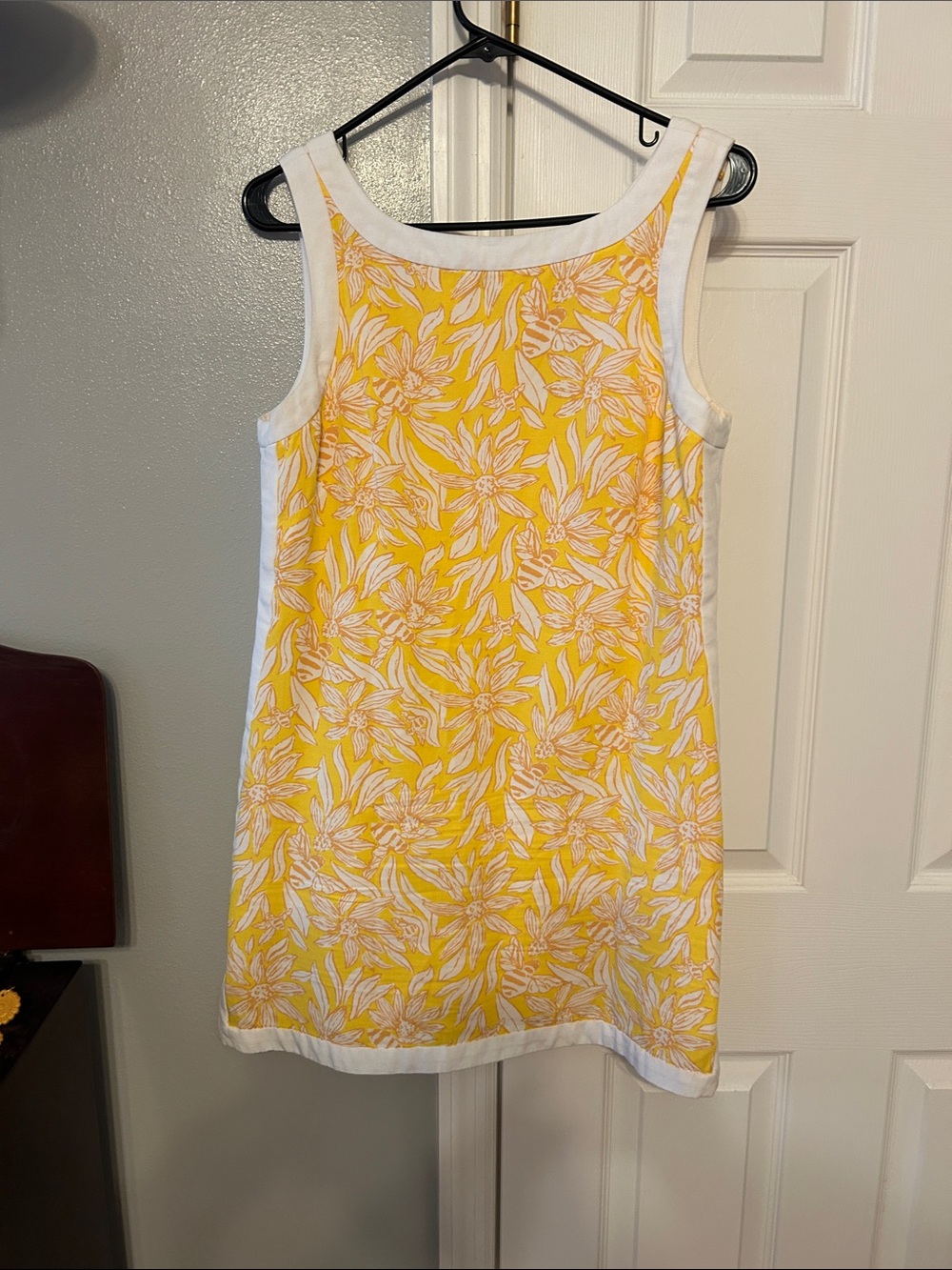 Lilly Pulitzer Yellow & White Floral Mini Shift Dress/romper